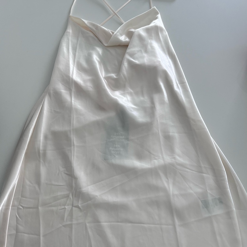 H&M satin white dress.